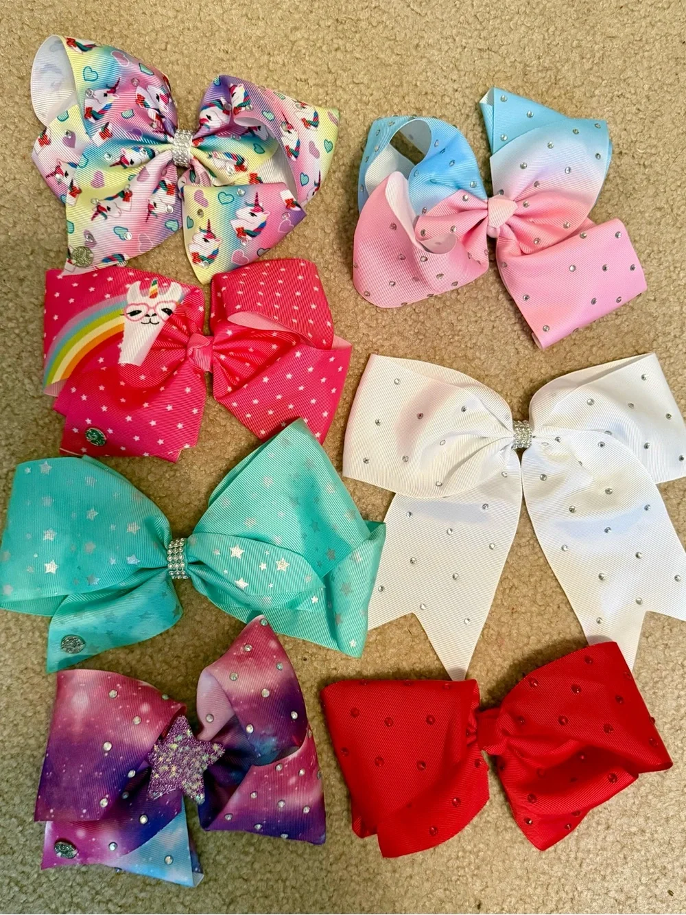 Jojo Siwa Style Large Rhinestone Hair Bows - Assorted Colors